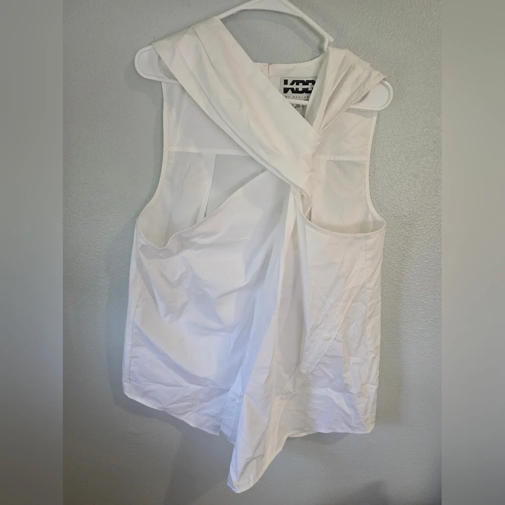 Twist Halter White Women's Top - Picture 4 of 9